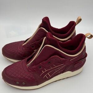 Asics Maroon Sneakers with Beige Highlights